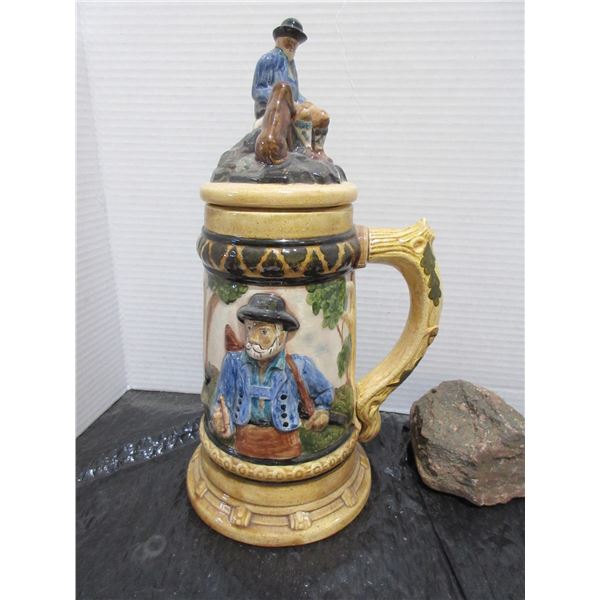 COLLECTABLE:  BEER STEIN & LID (APPROX. 14"H)