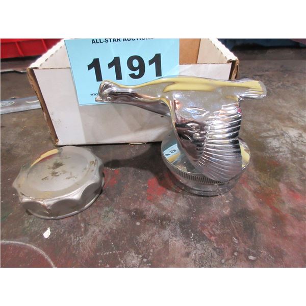 COLLECTABLE:  GOOSE CHROME RADIATOR CAP & STAINLESS STEEL CAP