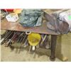 Image 1 : WELDING TABLE (APPROX. 58"L X 48"W X 37"H); 2 - 6" BENCH VISES & ASSORTED STEEL