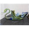 Image 1 : SWAN ART GLASS DISH (APPROX. 13"L X 5"H)