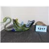 Image 2 : SWAN ART GLASS DISH (APPROX. 13"L X 5"H)