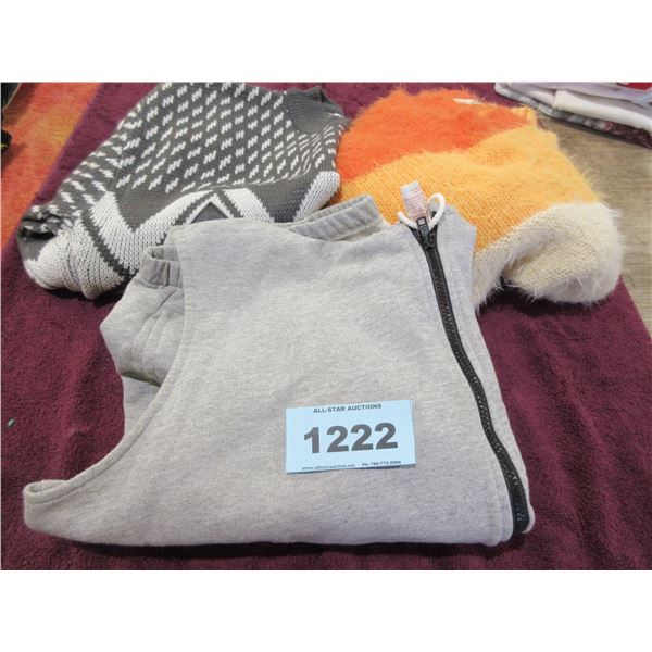 3 SWEATERS (SIZE MEDIUM, LARGE & XL)