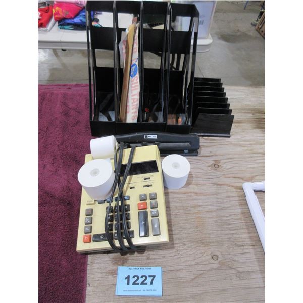 OFFICE SUPPLIES (ADDING MACHINE, HOLE PUNCH, MAGAZINE HOLDERS, ETC)