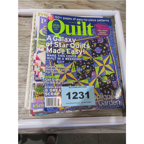 BUNDLE OF QUILTING MAGAZINES & FRAME