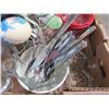 Image 2 : BOX C/W KITCHENWARE (BEER GLASSES, UTENSILS, MEASURING CUPS, ETC)