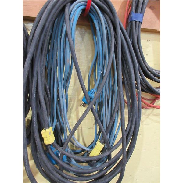 HEAVY DUTY BLACK EXTENSION CORD (APPROX. 50') & BLUE EXTENSION CORD (APPROX. 50')