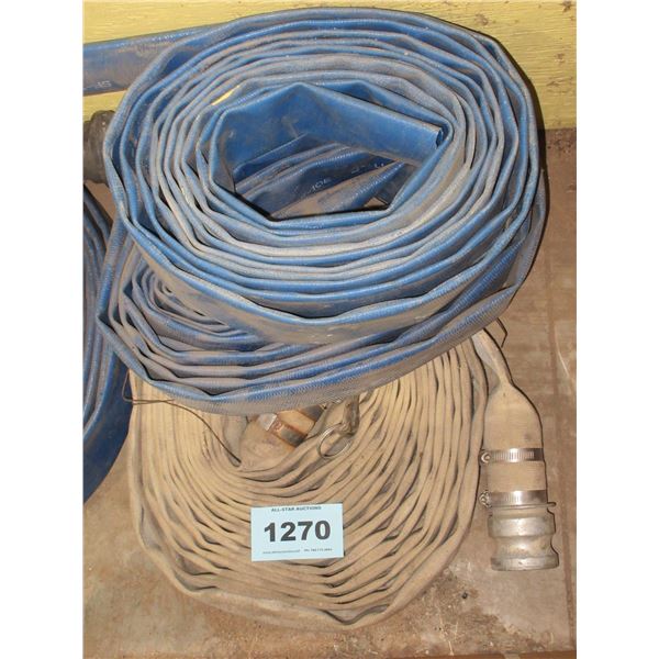 3 ROLLS OF 2" WATER HOSE (BLUE & FABRIC)