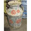 Image 2 : ANTIQUE:  PAINTED CREAM CAN (NO LID)