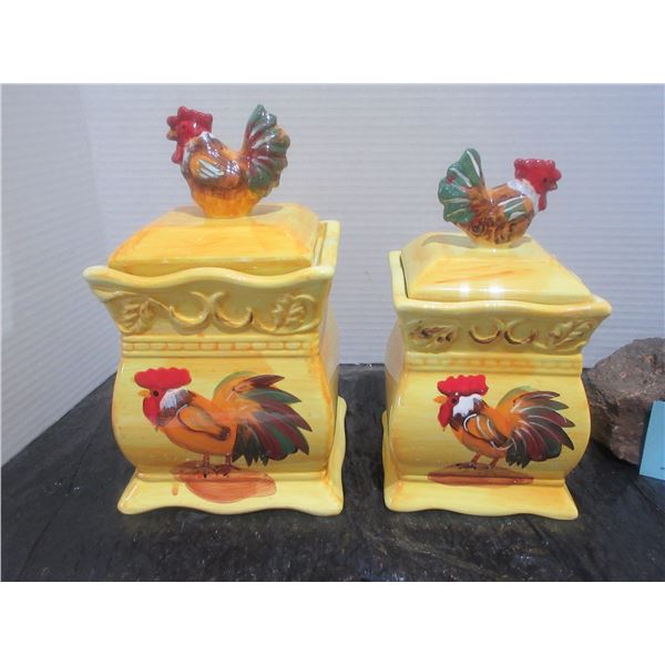 2 ROOSTER CANNISTERS