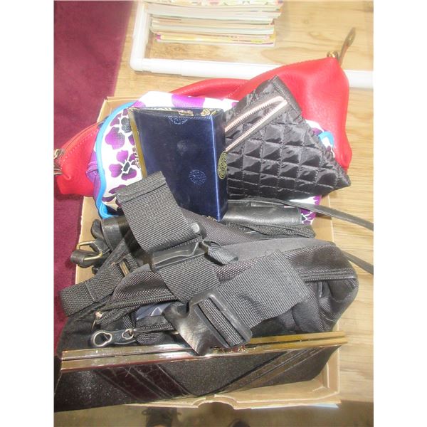 BOX C/W PURSES, WALLETS, CHANGE PURSES, ETC