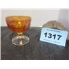 Image 2 : ANTIQUE:  CARNIVAL GLASS DESSERT DISH