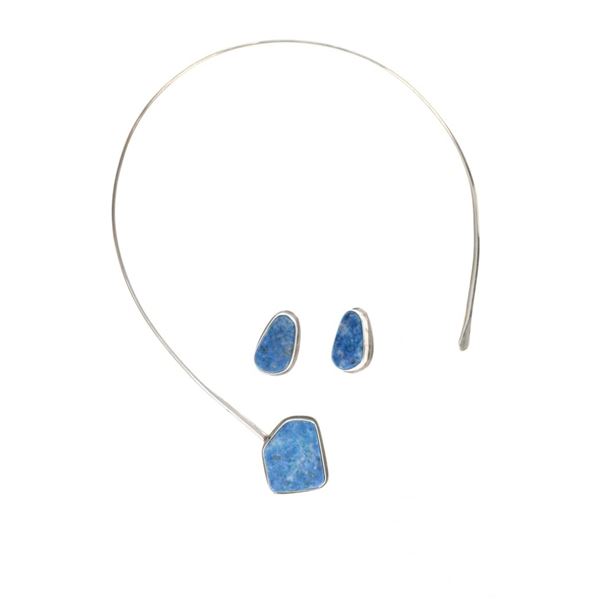 Navajo Sterling Silver Lapis Lazuli Jewelry Set