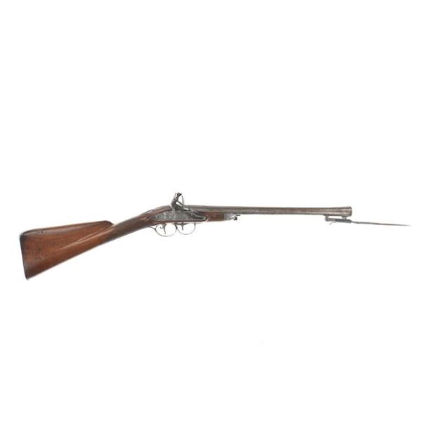 18th C. Engraved British Blunderbuss w/ Bayonet