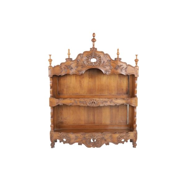 18th C Louis XV Carved Walnut Wall Estanier