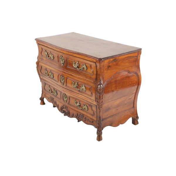 Rare Late 18th Century Louis XV Bombe' Commode