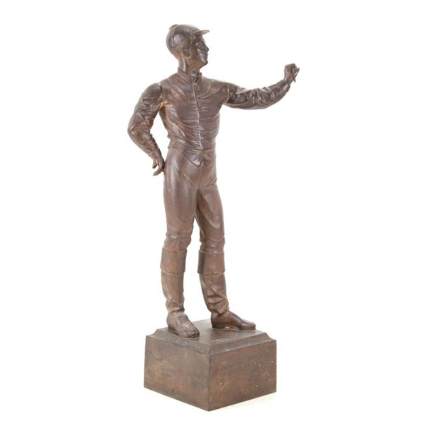 J.W. Fiske Iron Works Cast Iron Lawn Jockey 19th C
