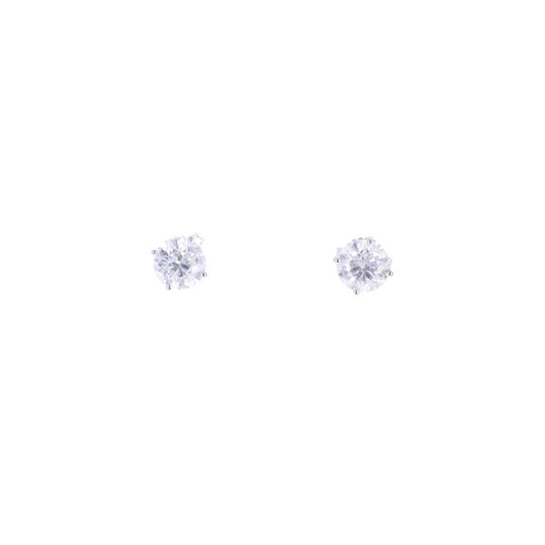 3.10ct Brilliant Diamond & 14k White Gold Earrings