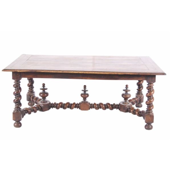 18th C. Louis XIII Barley Twist Trestle Table