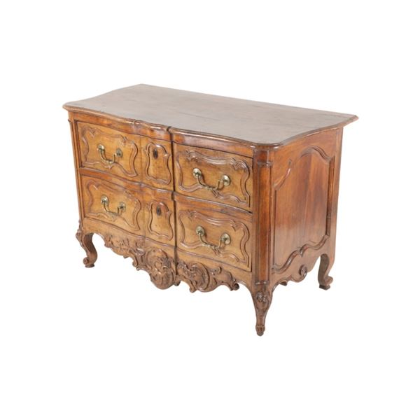 18th C Louis XV French Provençal Walnut Commode