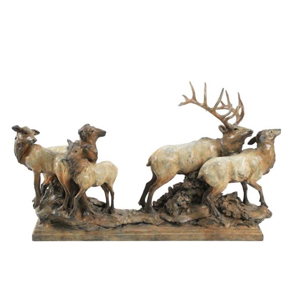 Sherry Sander (b. 1941, Montana) Herd Bull Bronze