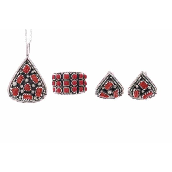 Navajo Irene Chiquito Red Branch Coral Jewelry