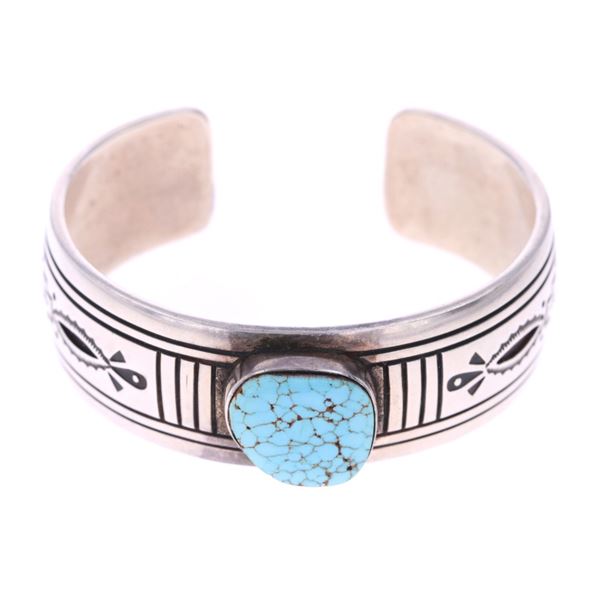 Navajo Charlie John Sterling & Turquoise Bracelet