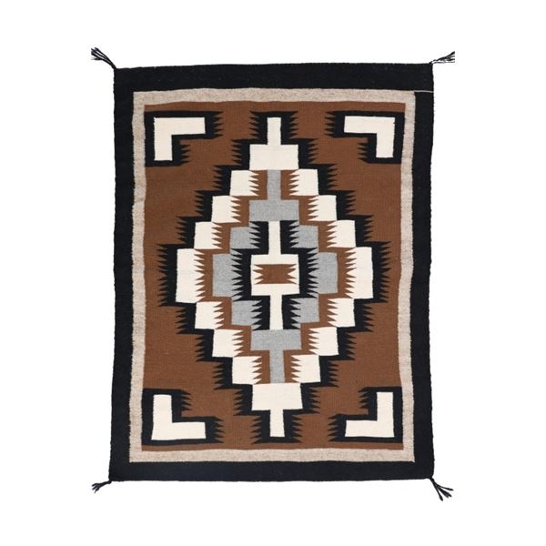 Navajo Two Grey Hills Wool Rug c. 1950's