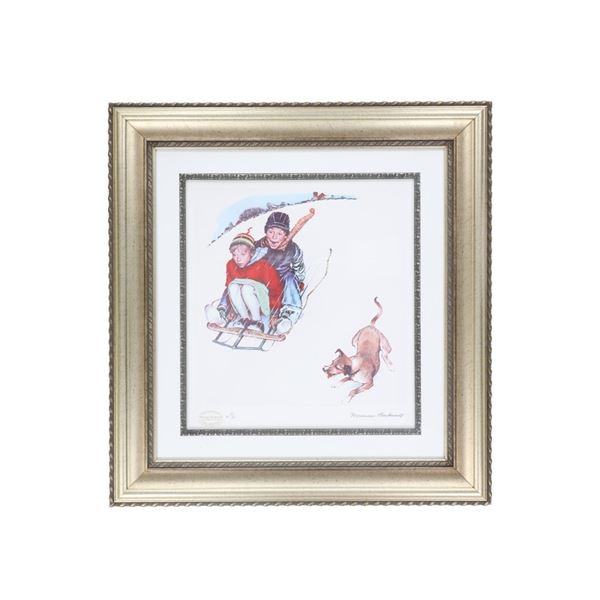 Norman Rockwell Estate "Young Love: Sleeding"