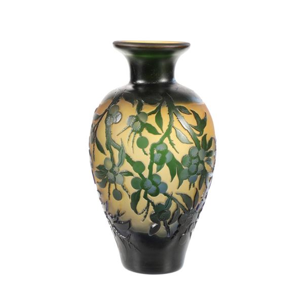 After Emile Galle (1846-1904) Cameo Glass Vase