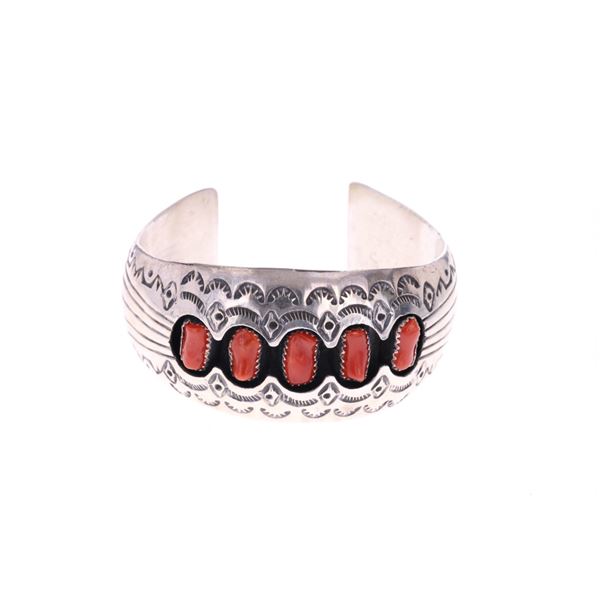 Navajo Pauline Benally Sterling Shadowbox Cuff