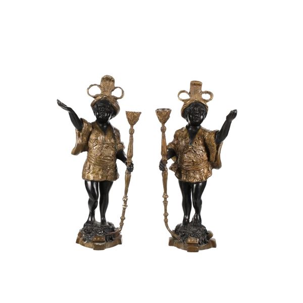 Antique Moorish Blackamoor Figure Candelabra