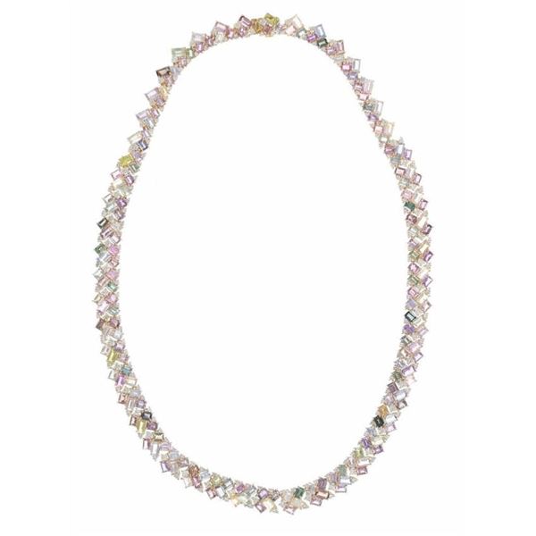GIA UNHEATED Sapphire & Diamond 18k Necklace
