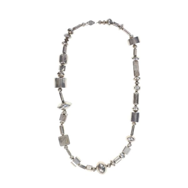 Don Lucas Sterling Tubule & Saucer Necklace