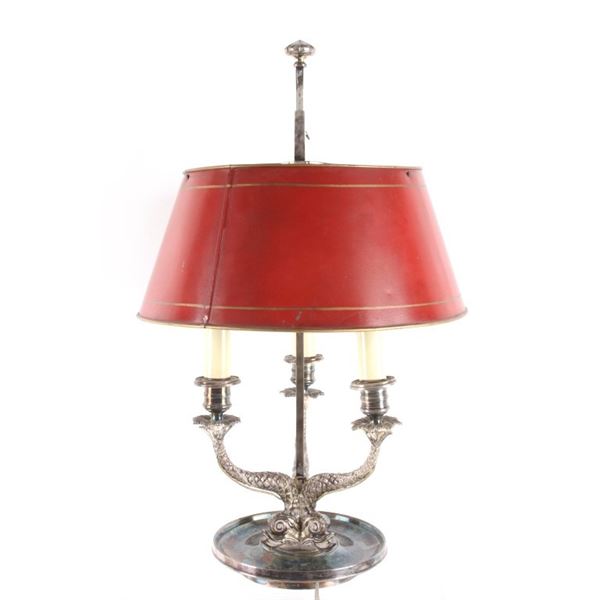 Antique French Empire Three Arm Bouillotte Lamp