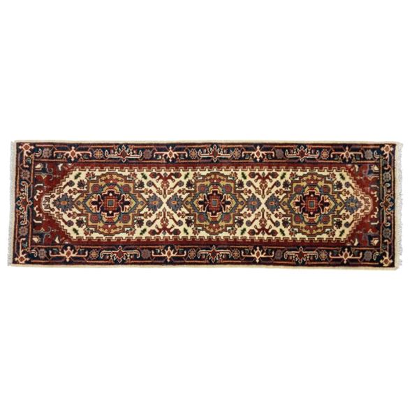 Heriz Serapi Persian Hand Knotted Wool Runner