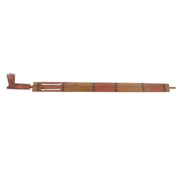 Ca. 1870 Sioux Puzzle Stem Catlinite Pipe