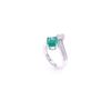 Image 6 : Freeform 2.07ct Emerald & Diamond Platinum Ring