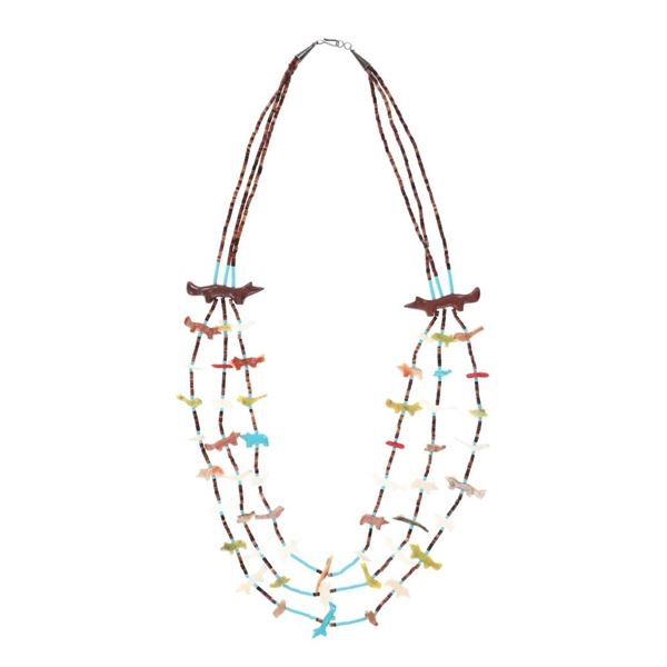 Zuni Multi-Strand Bird Fetish Necklace ca. 1960s
