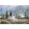 Image 3 : Thomas Kinkade Tipi's on the Rockies Signed Canvas