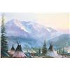 Image 5 : Thomas Kinkade Tipi's on the Rockies Signed Canvas