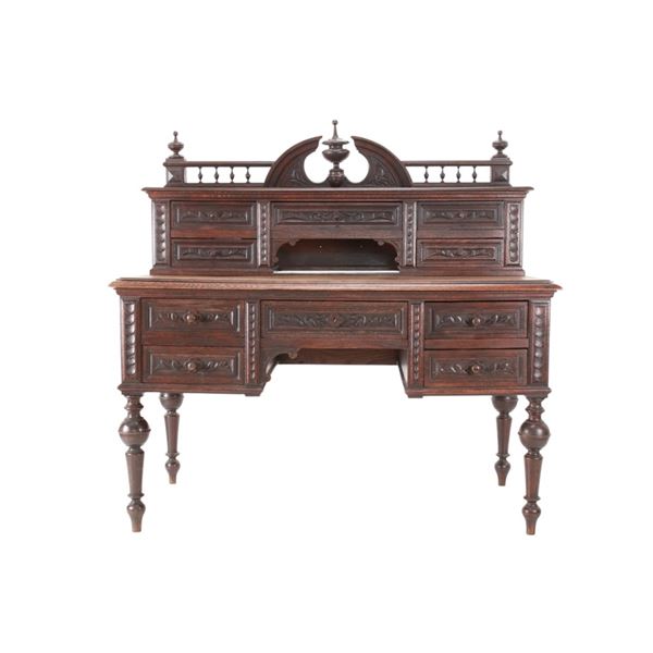 Early 1800 French Henry II Oak Writing Desk
