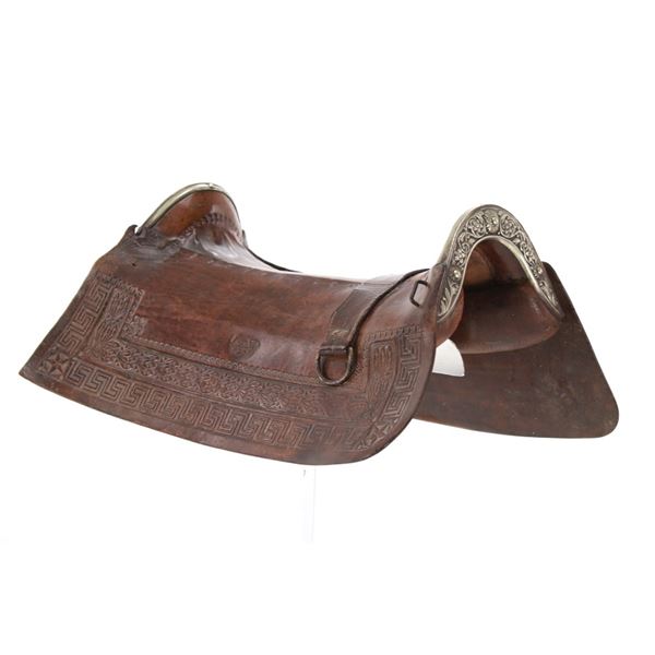 19th C. Gaucho Argentina Saddle w/ Solingen Silver