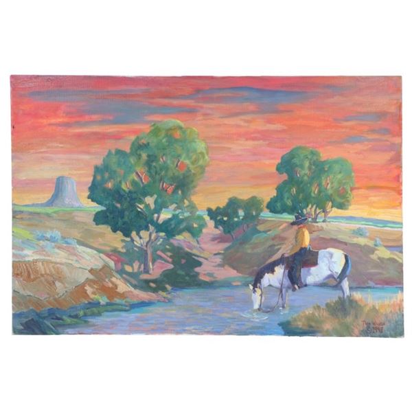 Original Arizona Cowboy Oil by Tom Waugh c. 1998