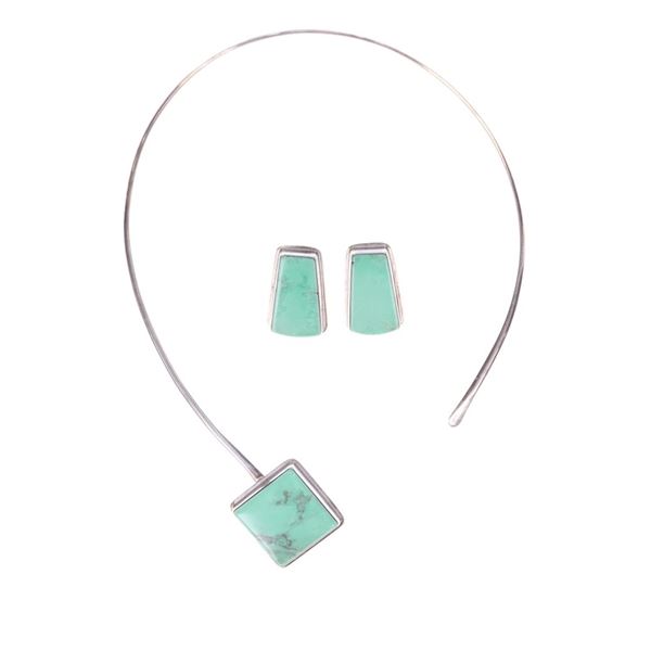 Navajo Sterling Silver Turquoise Necklace/Earrings