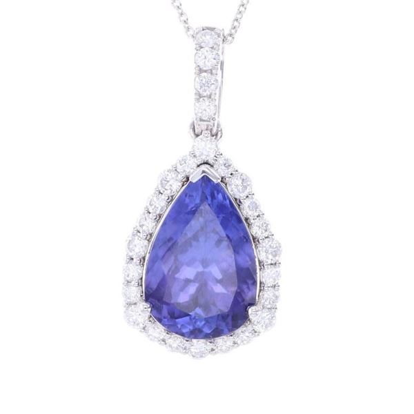 GIA AAA Tanzanite VS2 Diamond & Platinum Necklace
