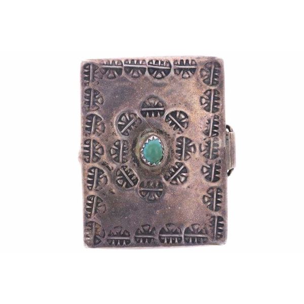 Navajo Vintage Old Pawn Sterling Silver Pillbox