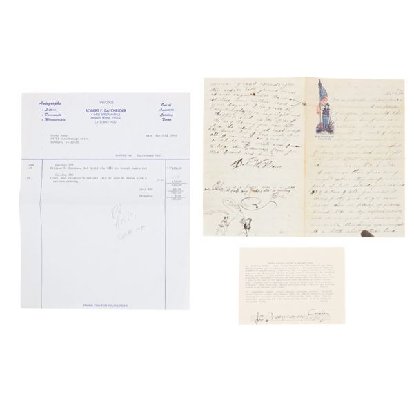 J. W. Morse Camp Butler Civil War Letter & Drawing