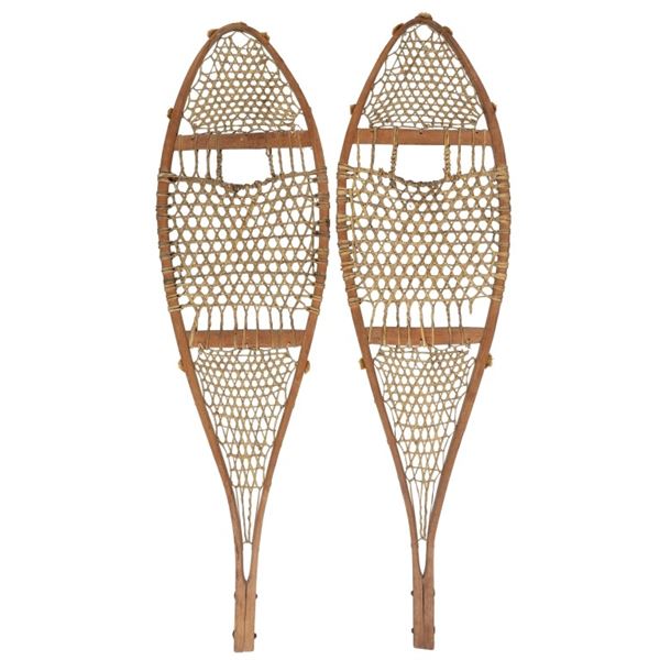 Rare Ojibwa Rawhide Snowshoes Early 1900