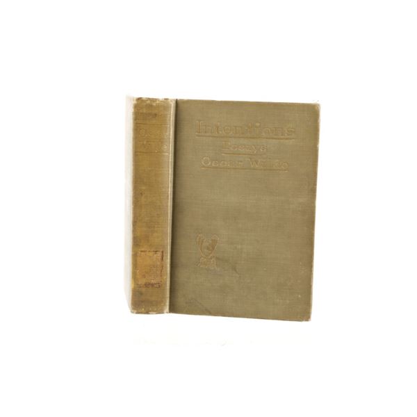 1905 1st Ed. "Intentions" Essays by Oscar Wilde
