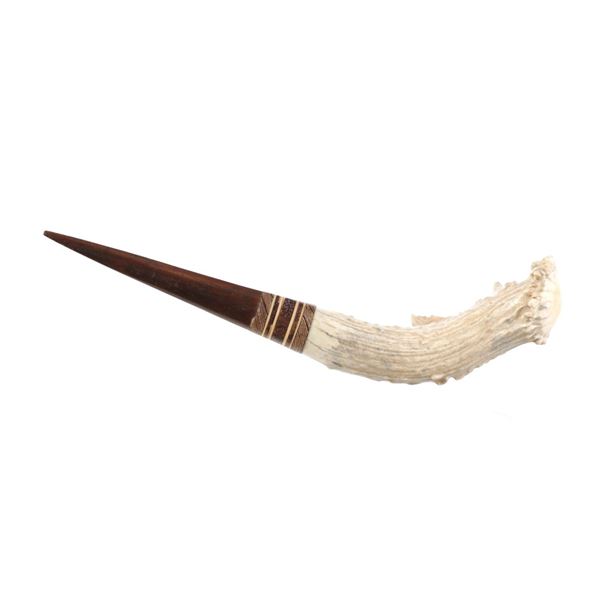 Antler Tine Carved Wooden Letter Opener c. 1950s